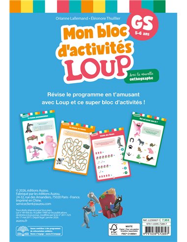 MON BLOC D'ACTIVITÉS LOUP - GRANDE SECTION