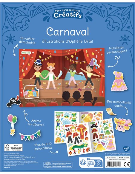 MES 500 AUTOCOLLANTS CRÉATIFS - CARNAVAL