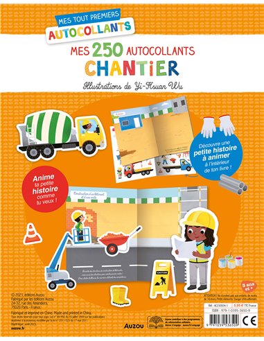 MES TOUT PREMIERS AUTOCOLLANTS - 250 AUTOCOLLANTS - CHANTIER