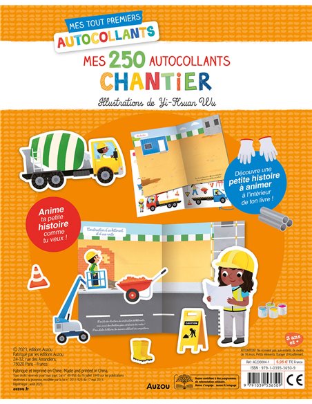 MES TOUT PREMIERS AUTOCOLLANTS - 250 AUTOCOLLANTS - CHANTIER