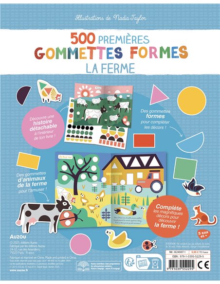MES TOUT PREMIERS AUTOCOLLANTS - 500 PREMIÈRES GOMMETTES FORMES - FERME