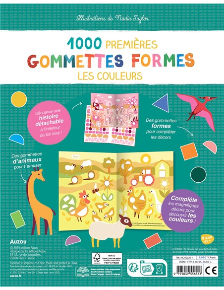 MES TOUT PREMIERS AUTOCOLLANTS - 1000 PREMIÈRES GOMMETTES FORMES - LES COULEURS