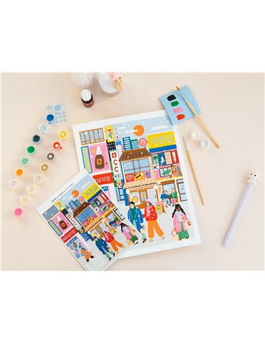 Coffret peinture au numéro - Winter in Seoul - Laura Lhuillier pour ERBORIAN - La petite épicerie