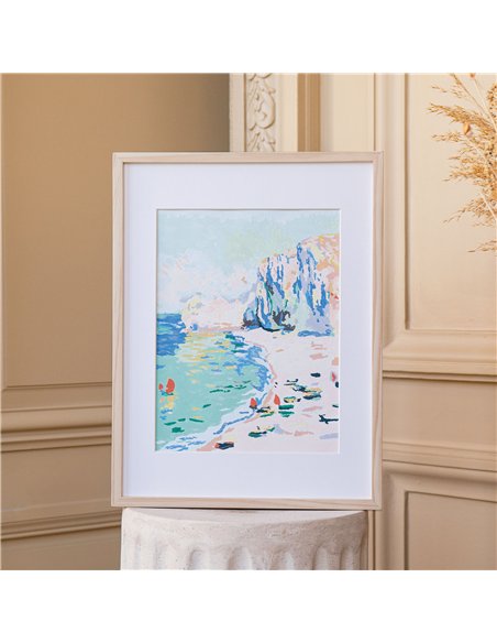 Coffret peinture au numéro - La plage et la falaise d'Amont - Claude Monet - La petite épicerie