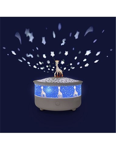 Veilleuse - Projecteur d'Etoiles Sophie la Girafe© 14 Cm - Musical - Détection des Pleurs - Rechargeable USB - Trousselier