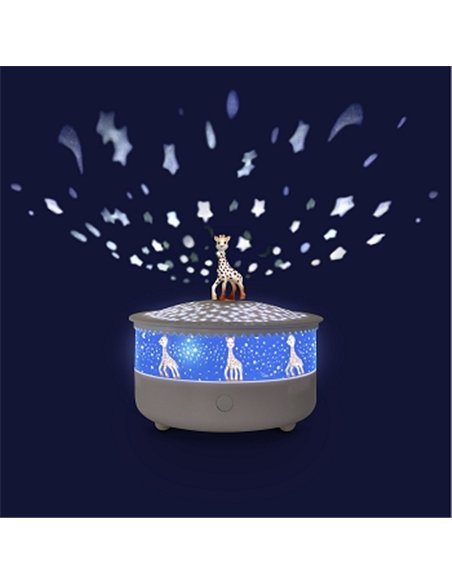Veilleuse - Projecteur d'Etoiles Sophie la Girafe© 14 Cm - Musical - Détection des Pleurs - Rechargeable USB - Trousselier