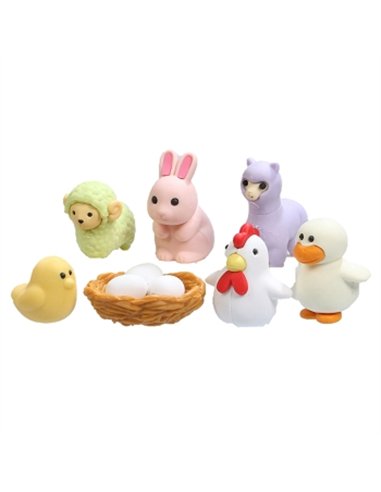 IWAKO puzzle gommes - la poule et ses amis