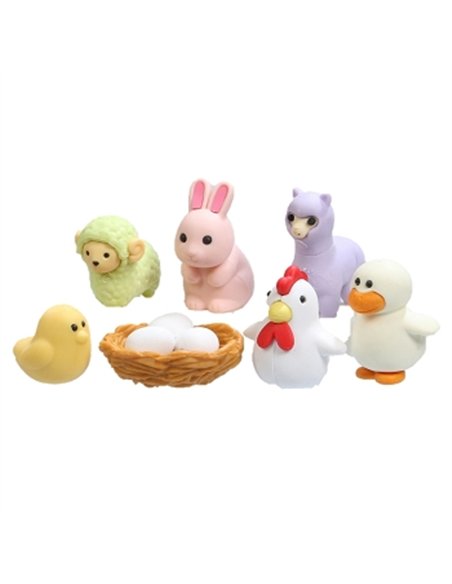 IWAKO puzzle gommes - la poule et ses amis