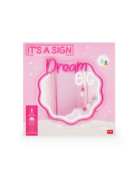 Miroir avec Lampe LED Effet Néon - It's a Sign - LEGAMI