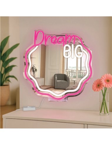 Miroir avec Lampe LED Effet Néon - It's a Sign - LEGAMI