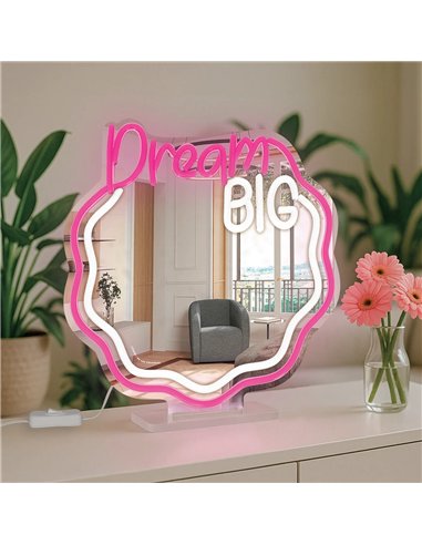 Miroir avec Lampe LED Effet Néon - It's a Sign - LEGAMI