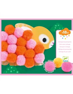 Collage de pompons - Animaux et ronds pompons 2