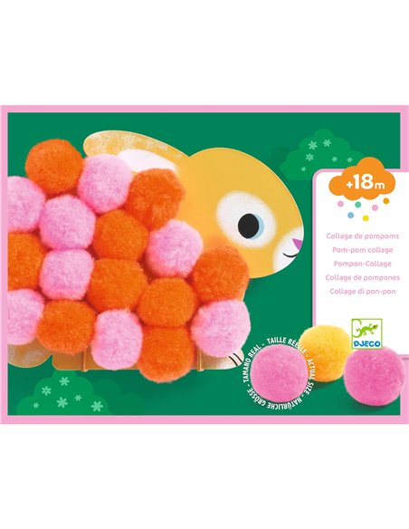 Collage de pompons - Animaux et ronds pompons