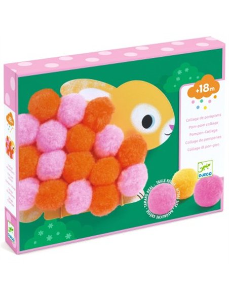 Collage de pompons - Animaux et ronds pompons