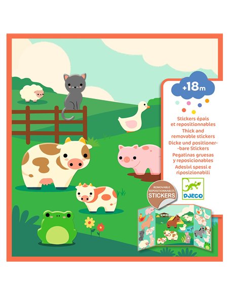 Stickers épais et repositionnables - Les animaux de la ferme - Djeco