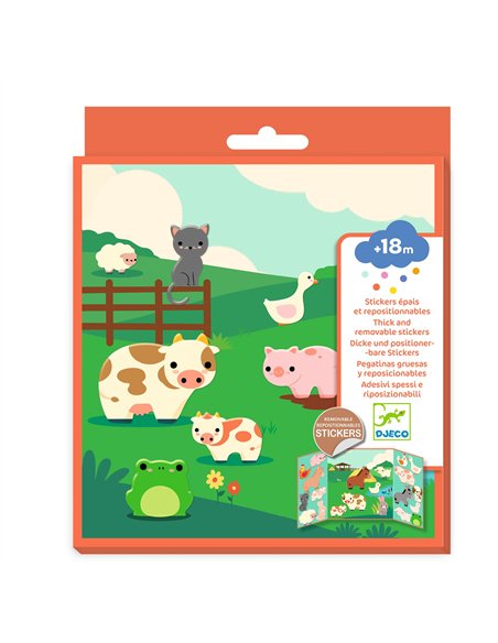 Stickers épais et repositionnables - Les animaux de la ferme - Djeco