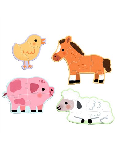 Puzzles Primo - À la ferme 3 4 5 et 6 pièces - DJECO