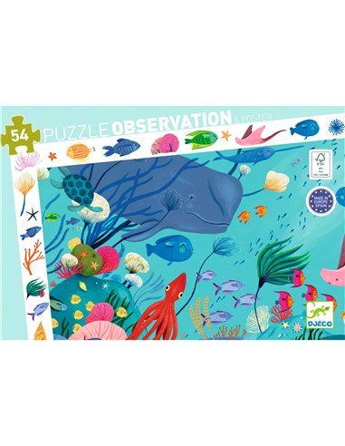 PUZZLE OBSERVATION - Aquatique - 54 pcs - djeco