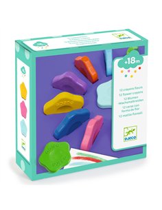 CRAYONS - 12 crayons fleurs - DJECO