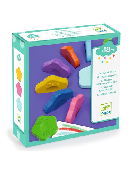 CRAYONS - 12 crayons fleurs - DJECO