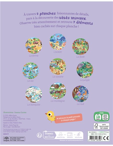 CHERCHE ET TROUVE DES TOUT-PETITS - LES BÉBÉS ANIMAUX - Auzou