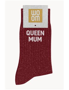 Chaussettes à Paillettes à Message "Queen Mum" - Cherry Pop - woom