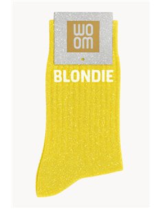 Chaussettes à paillettes Blondie Jaune - woom