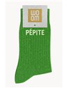 Chaussettes à Paillettes à Message "Pépite" - Matcha Green - Woom