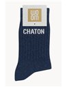 Chaussettes à Paillettes à Message "Chaton" - Bleu Marine - Woom