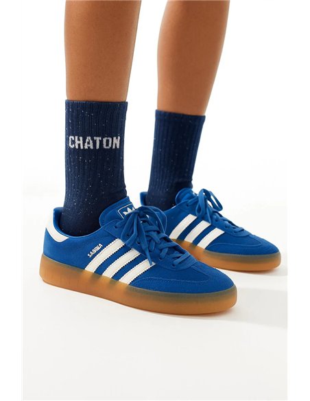Chaussettes à Paillettes à Message "Chaton" - Bleu Marine - Woom