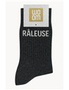 Chaussettes à Paillettes à Message "Râleuse" - Noir - woom