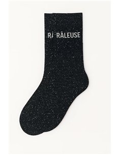 Chaussettes à Paillettes à Message "Râleuse" - Noir - woom 2