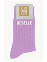 Chaussettes à Paillettes à Message "Rebelle" - Purple Drama - woom