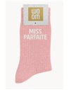 Chaussettes à Paillettes à Message "Miss Parfaite" - Rose Babydoll - woom