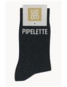 Chaussettes à Paillettes à Message "Pipelette" - Noir - woom