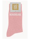 Chaussettes à Paillettes à Message "Boudeuse" - Rose - woom