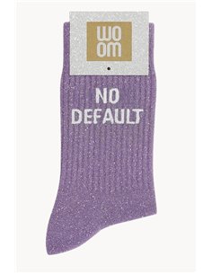 Chaussettes à Paillettes à Message "No Default" - Mauve - woom