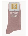 Chaussettes à Paillettes à Message "Iconic Mum" - Rose Gold - woom