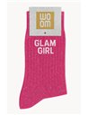 Chaussettes à Paillettes à Message "Glam Girl" - Fuchsia - woom