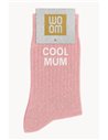 Chaussettes à Paillettes à Message "Cool Mum" - Rose - woom