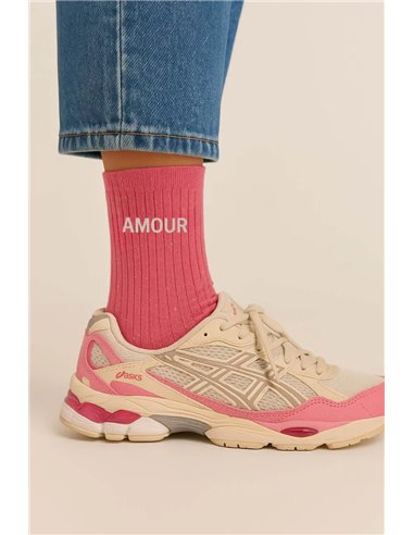 Chaussettes à Paillettes à Message "Amour" - Rose Bubble - woom