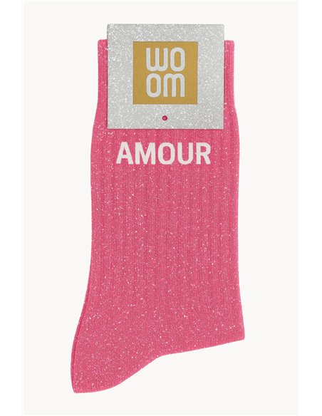 Chaussettes à Paillettes à Message "Amour" - Rose Bubble - woom