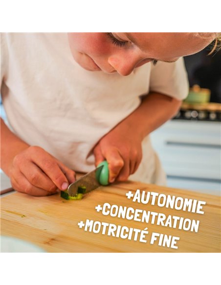Le couteau éducatif magique d’Archi - GENIUS CUT - crème de myrtillei - les petits architectes