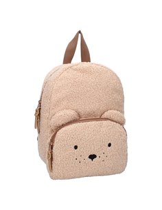 Sac à dos enfant ourson bouclette beige