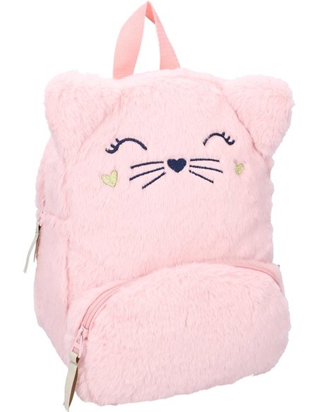 Sac à a dos enfant chat fausse fourrure rose