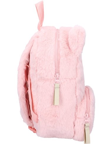 Sac à a dos enfant chat fausse fourrure rose