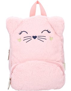 Sac à a dos enfant chat fausse fourrure rose