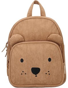 Sac à dos enfant ourson côtelé beige 2