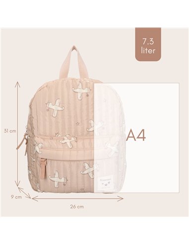 Sac à a dos enfant avions beige
