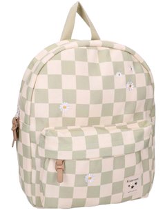 Sac à dos enfant pâquerettes beige/vert